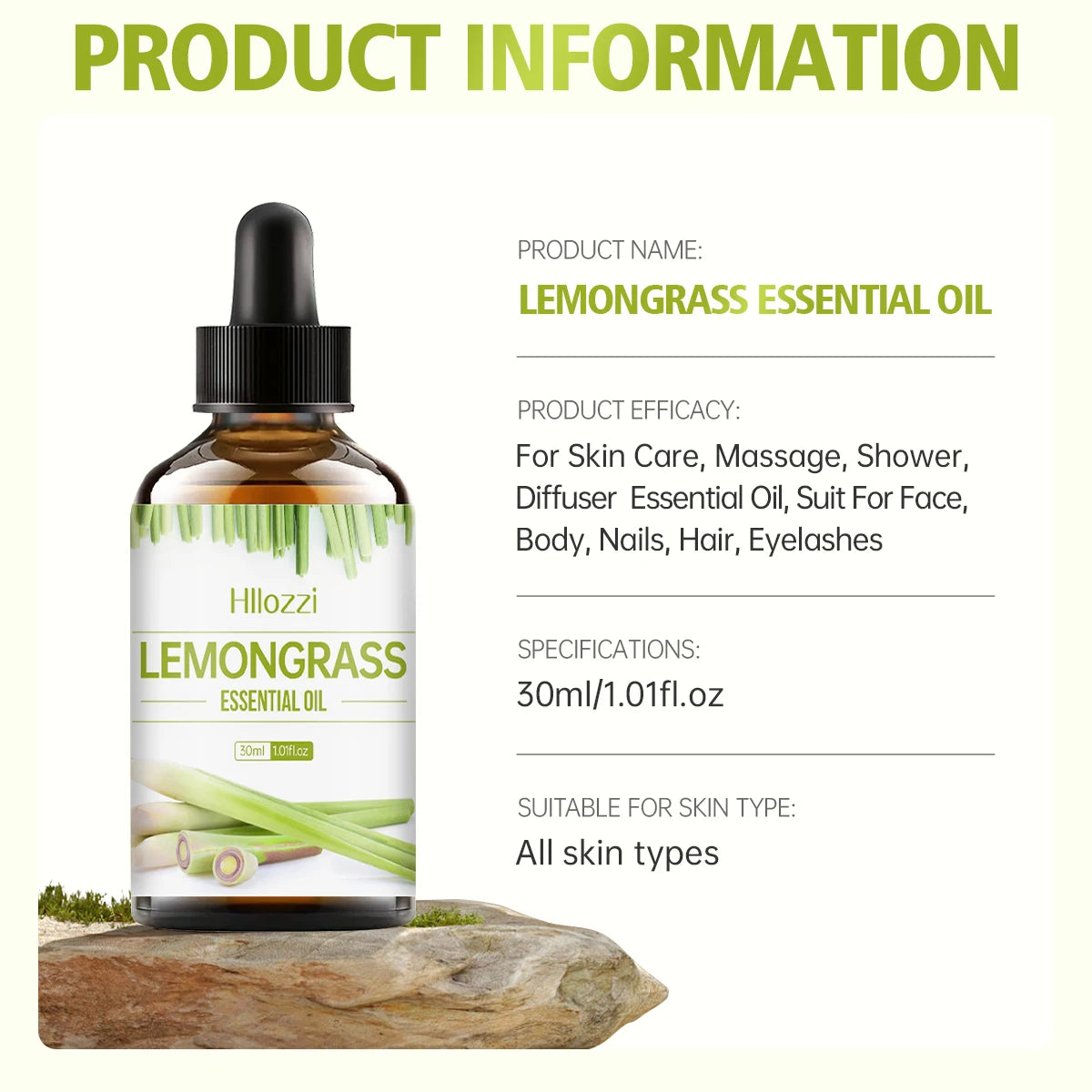 Lemongrass essential oil is suitable for various uses, fresh scent, humidifiers, candles, burners, aromatherapy Zpaxo