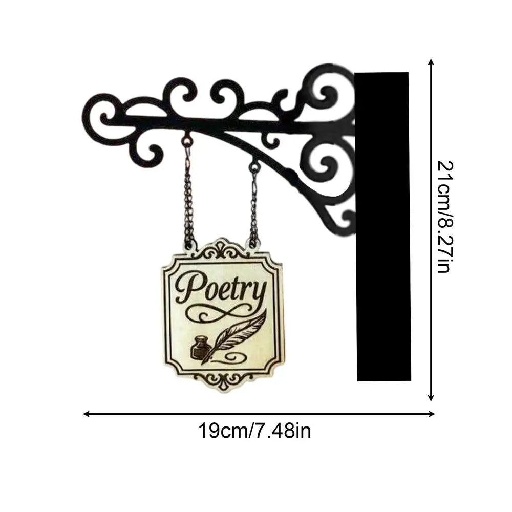 Book Decor Shelf Lover Hangable Sign Accessories Bookworm Reader Wall