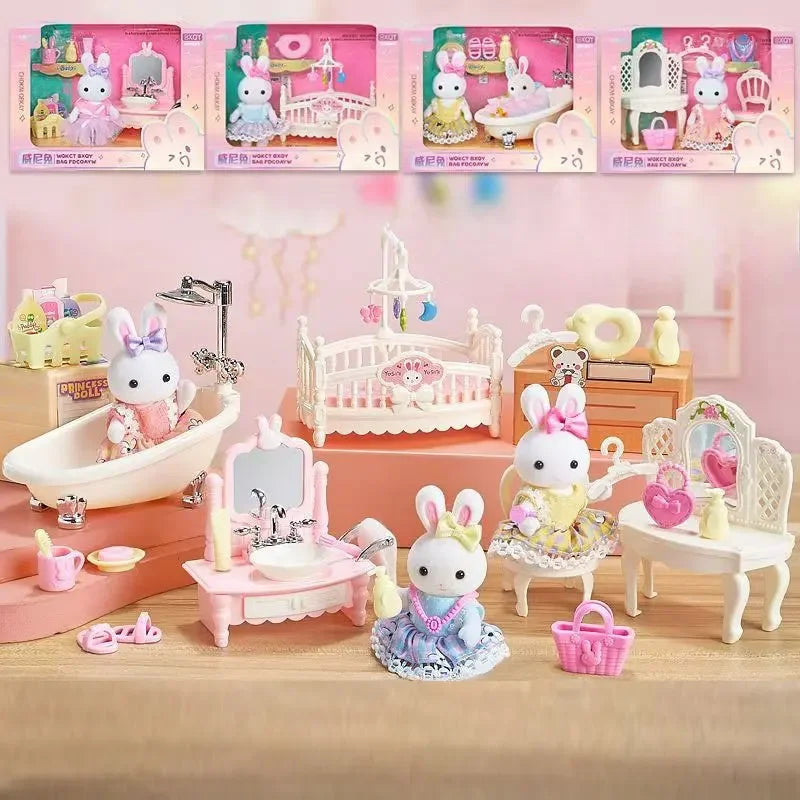 Little Rabbit Dresser Lovely Scene Play Toys Simulation Modelling