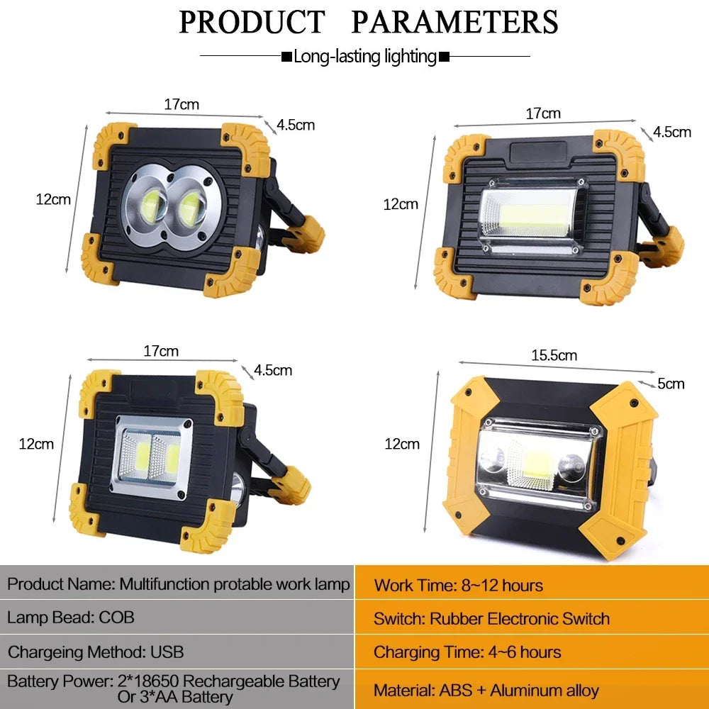 POCKETMAN 8000LM COB LED Work Light – Rechargeable Flood Lantern