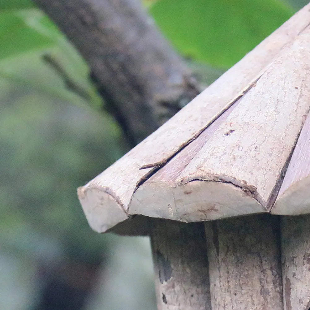 Creative Wooden Bird Nest Realistic Design Room Garden Decoration