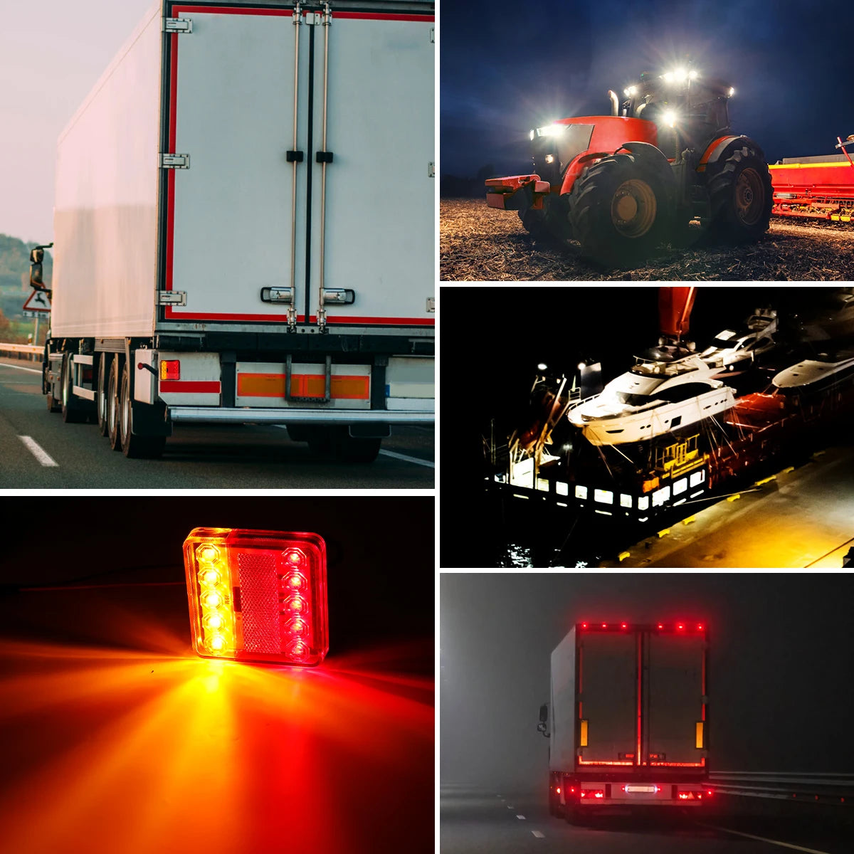 2Pcs Waterproof Car 10 LED Warning Tail Light Rear Lamps Boat Trailer 12V/24V Rear Parts for UTE Trailer Caravans Free shipping Zpaxo