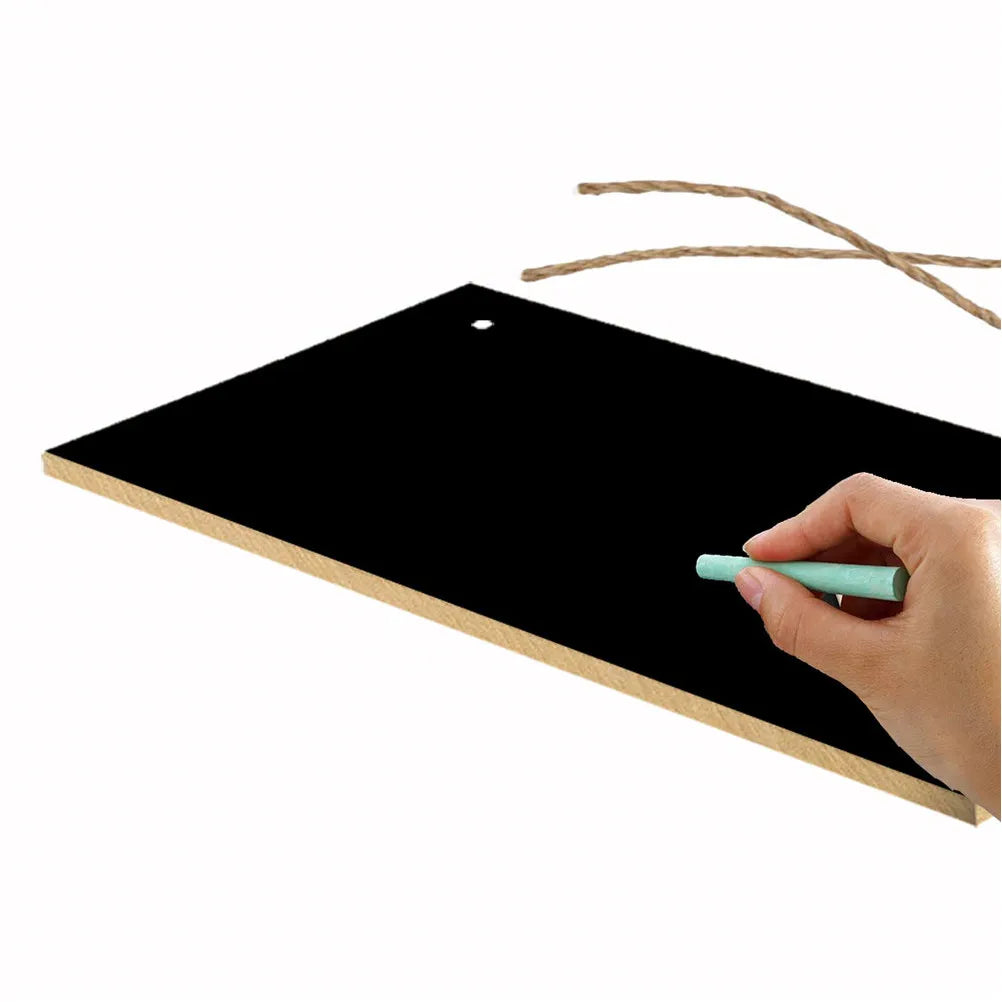 Wooden Hanging Plaque Jute Rope Blackboard Surface Home Decor Wall