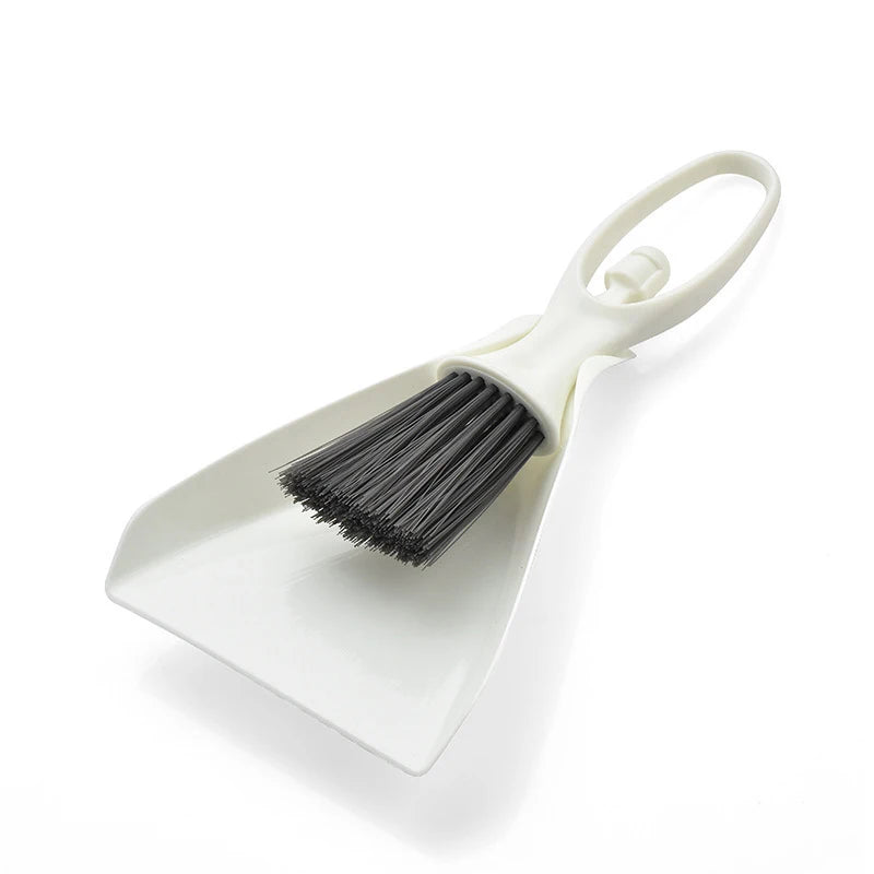 Mini Broom Dustpan Set Desktop Clean Brushes Table Keyboard Drawer Corner Clean Tool Household Cleaning Tools Small Gap Brush Zpaxo White