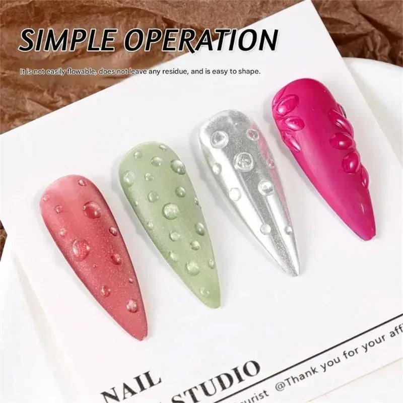3D Water Drop Nail Gel Crystal Semi-Solid No-Wipe Rain Drop Effect Sculpting Gel Polish High Transparent Nail Art Molding Polish Zpaxo