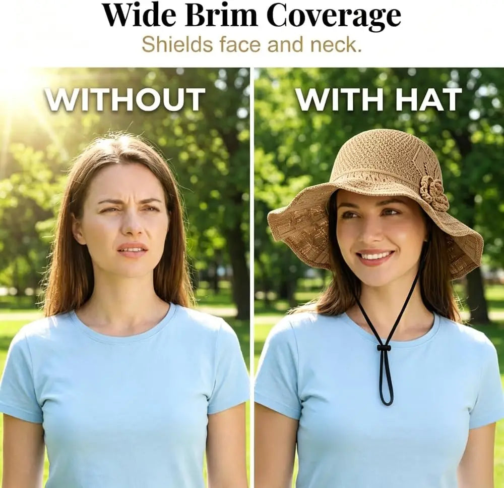 Elegant Woven Straw Sun Hat 2026 Hats Women Womens Packable Travel Zpaxo