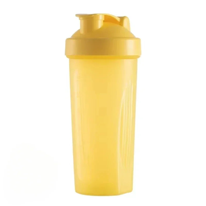 New 600ml Protein Powder Shaker Bottle Leak Proof Water Bottle for Gym Fitness Training Sport Shaker Mixing Cup with Scale Zpaxo YELLOW