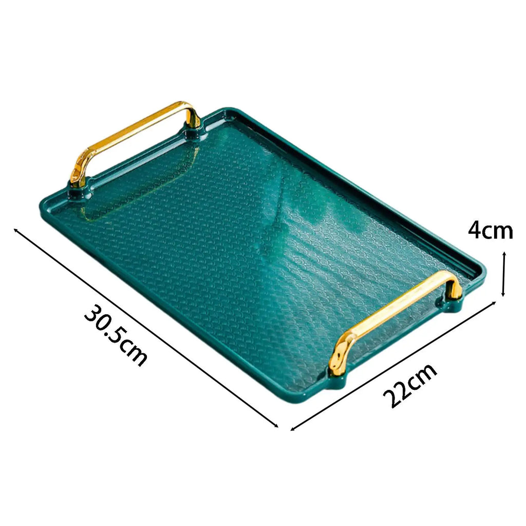 Rectangular Serving Tray with Handles – Vanity & Kitchen Platter Serving Tray Zpaxo