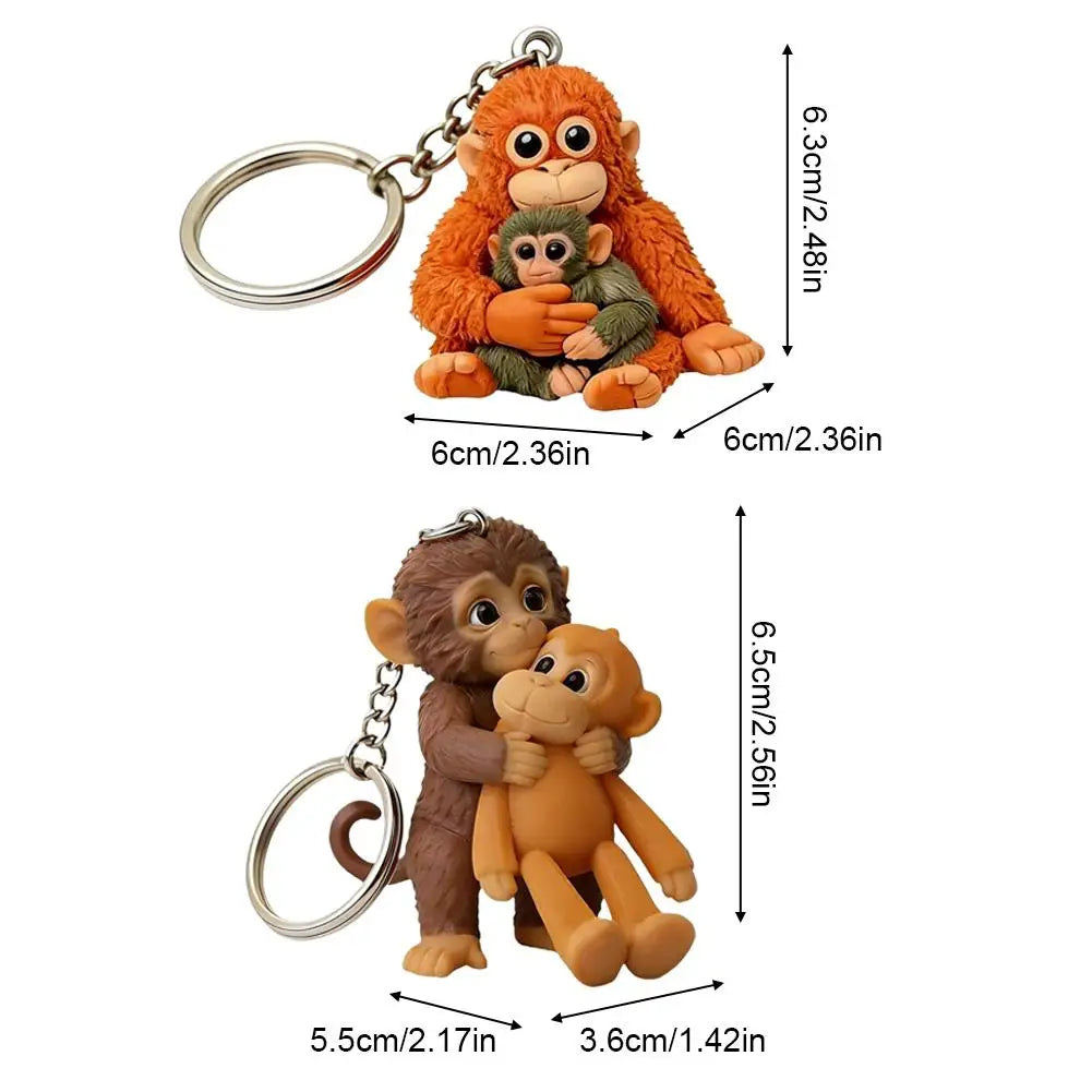 1/4PCS Adorable Monkey Rings Holder Upgrades for Backpacks & Vehicles Easy to Clean Plastic Surfaces Fun Gift Concept Zpaxo
