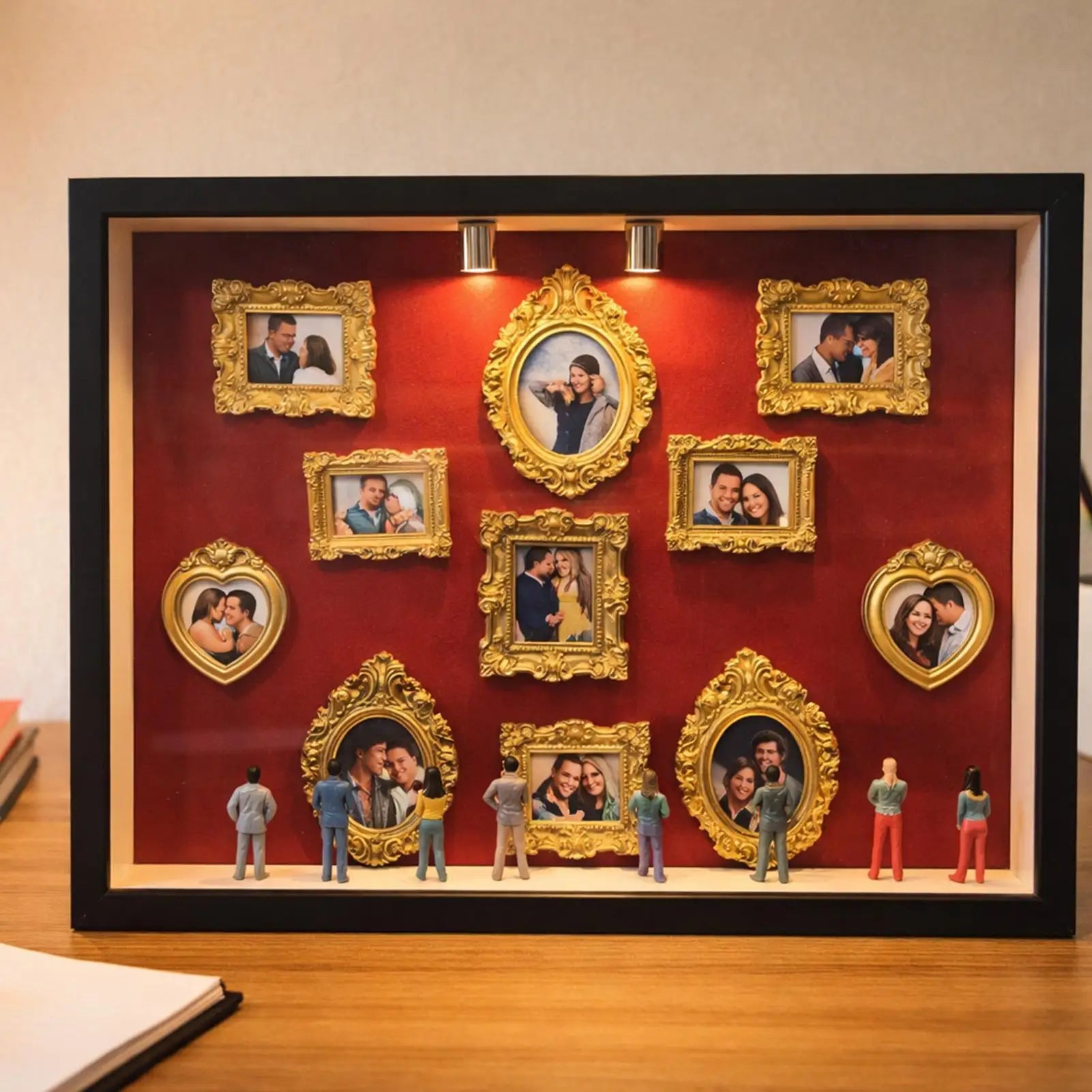 Miniature Memory Display Case Handmade 3D Keepsake Box LED Lights