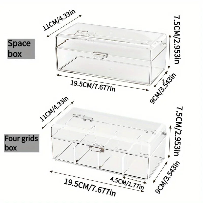 Transparent Plastic Hair Accessories Storage Box Lightweight