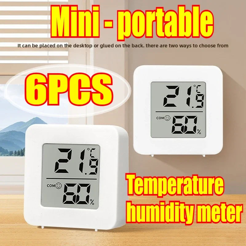6PCS Mini Digital Thermometer Hygrometer Indoor Temperature LCD Electronic Monitor Hygrometer Outdoor Room Baby Zpaxo
