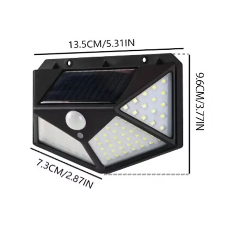 100LED Solar Motion Sensor Outdoor Wall Light – IP65 Waterproof
