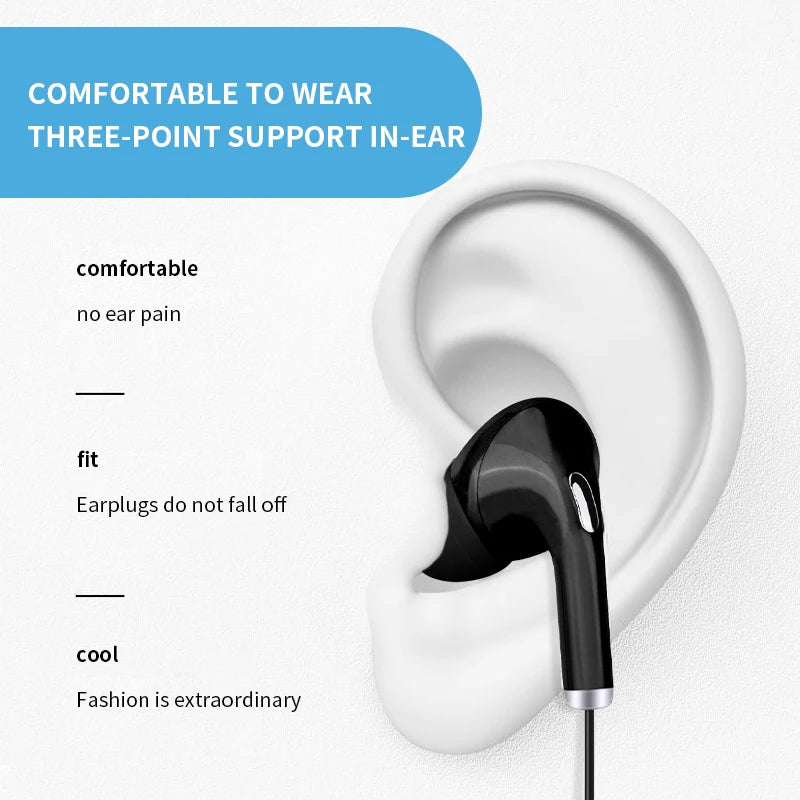 Sports Running Music Sport Wired Earphones Heavy Bass Stereo For iPhone Xiaomi Huawei Comfortable In Ear Design Audio Headset Zpaxo
