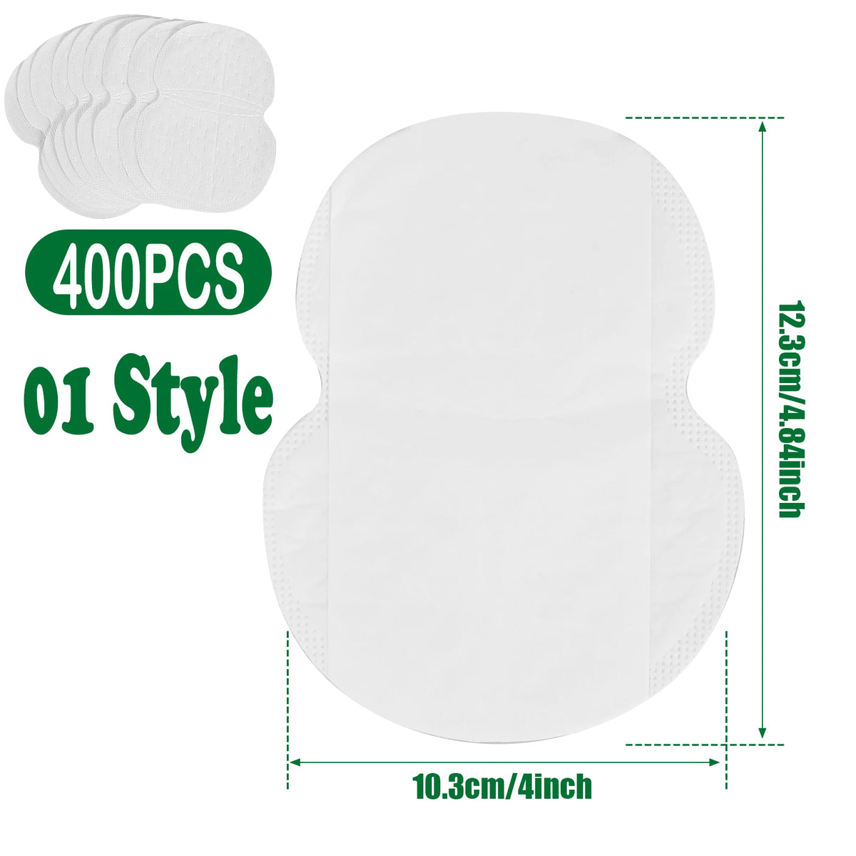 100- Underarm Sweat Pads Disposable Non-woven Breathable Ultra-thin Zpaxo 400PCS-01 White