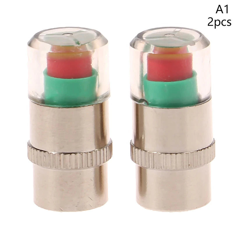 2 Car Bike Tire Pressure Indicator Gauge Alert Monitoring Valve Cap Zpaxo 2pcs