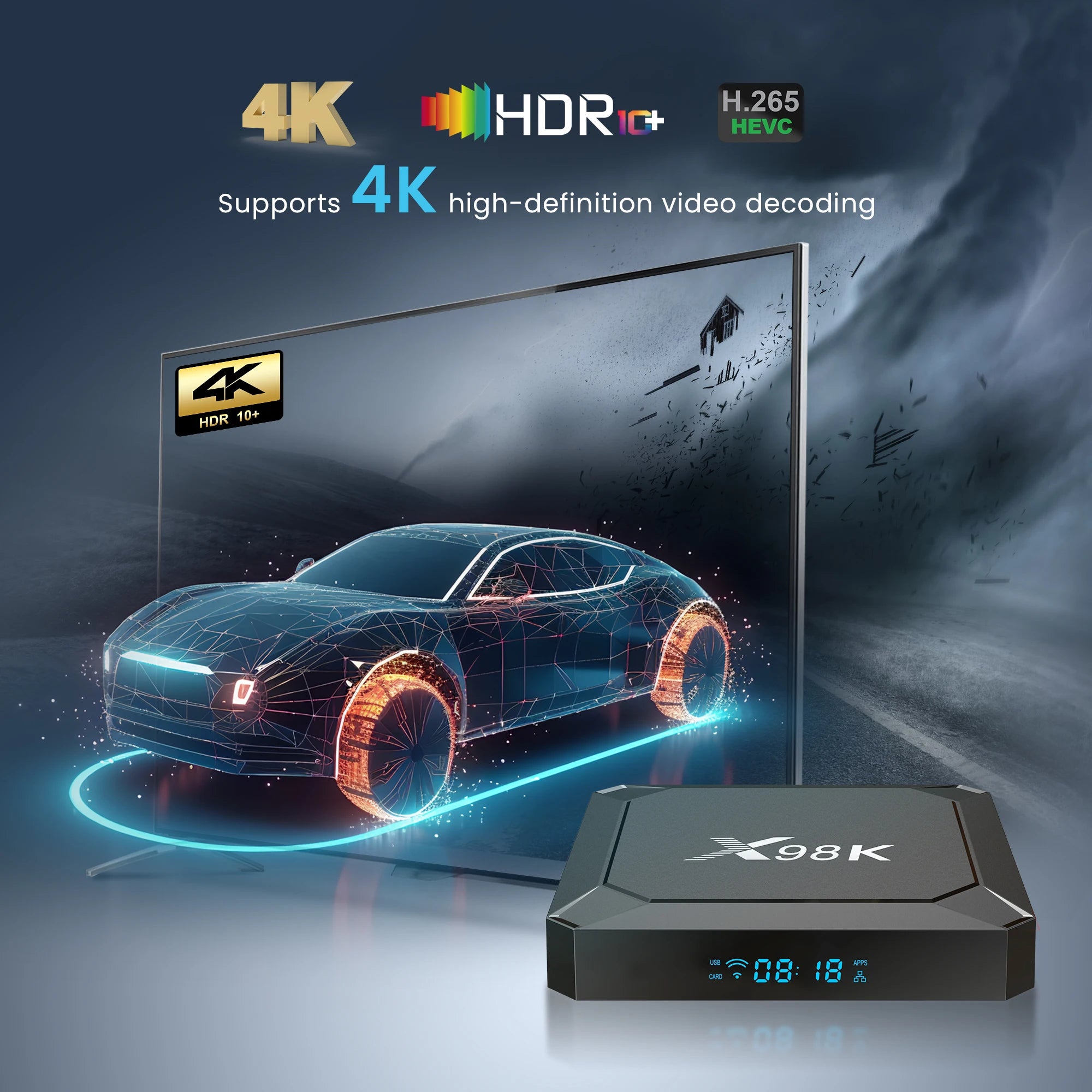 X98K TV Box Android13 RK3528 Quad-core USB BT AV1 3D Wifi6 4K HDR Zpaxo