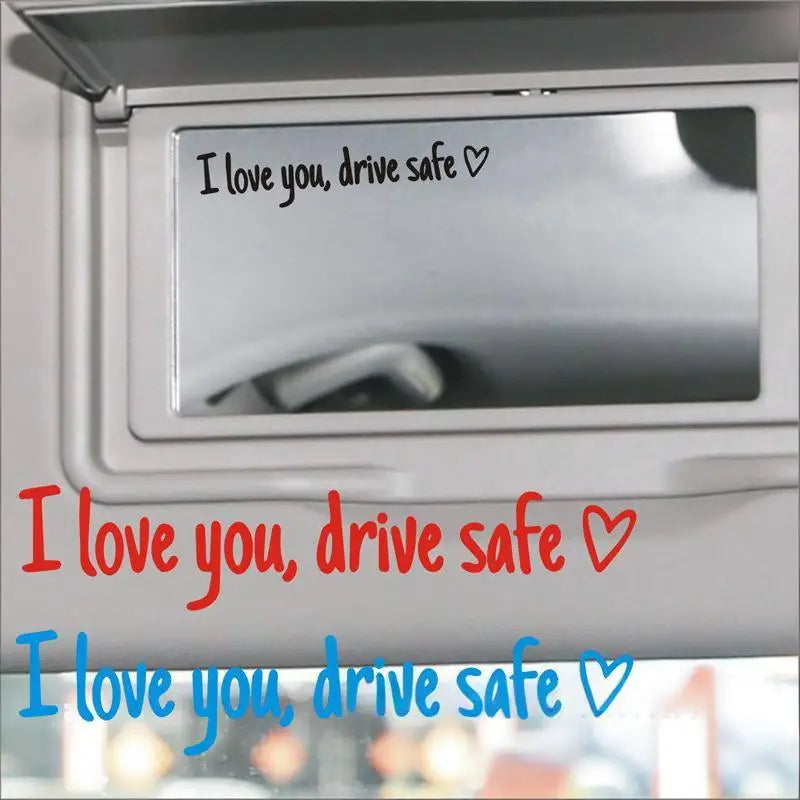 Drive Safe I Love You Rearview Mirror Decal – 4-Pack Vinyl