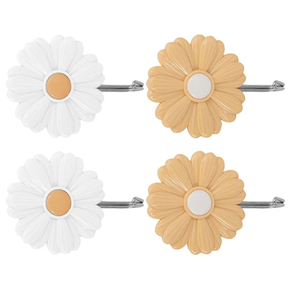 Small Wall Hooks Adhesive Daisy Flower Decorative Hook for Backpacks Coats Scarves Bath Towels Keys Wall Decor Kids Room Nursery