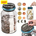 Clear Coin Saver Battery Operated Money Bank Large Bucket Savings Box