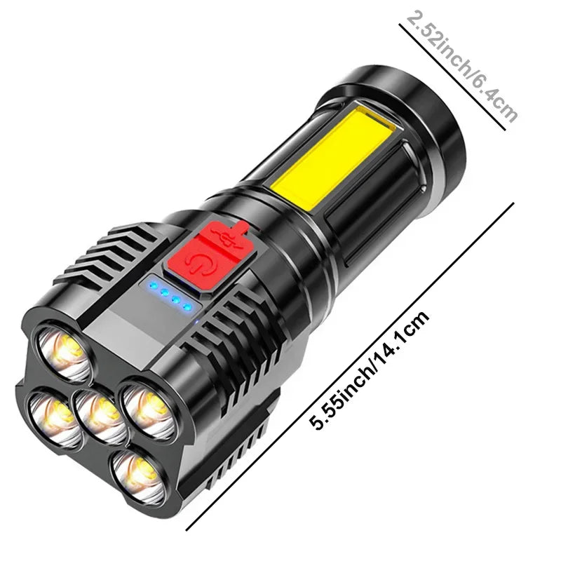 ESMARTER 800-Lumen Rechargeable Tactical Flashlight | IPX6 COB