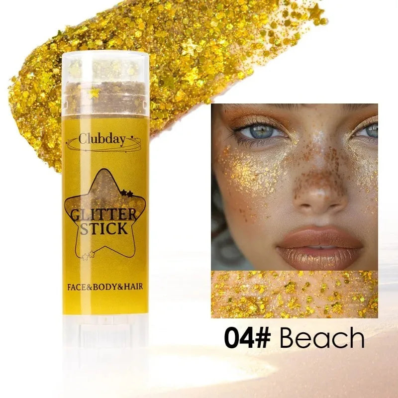 Sparkling Sequins Glitter Gel Stick Face Body Glitter Painting Highgloss Shine White Pearl Eyeshadow Brighten Stage Party Makeup Zpaxo 04