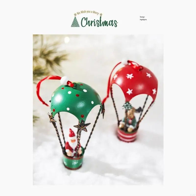 Bucolic Metal Santa Reindeer Hanging Ornament Holiday Window Display
