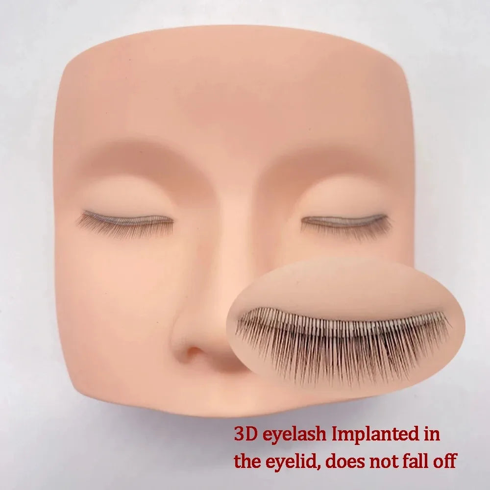 Soft 3D Lash Mannequin Head Silicone High Quality Lash Doll Head Simulated Eyelash Mannequin Head Lash Practice Zpaxo