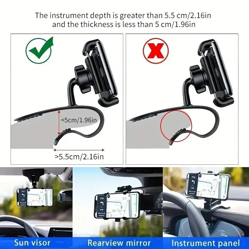 360° Rotation Car Mobile Phone Holder Universal Dashboard Phone Holder Car Cellphone Stand For GPS Navigation Bracket For iPhone Zpaxo