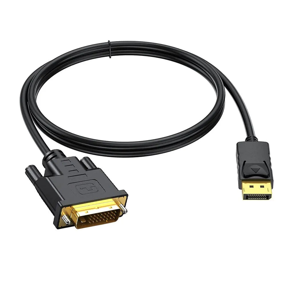 DP DVI 24 1 Cable Adapter Displayport 1080P Conversion Monitor Zpaxo black 1.8m