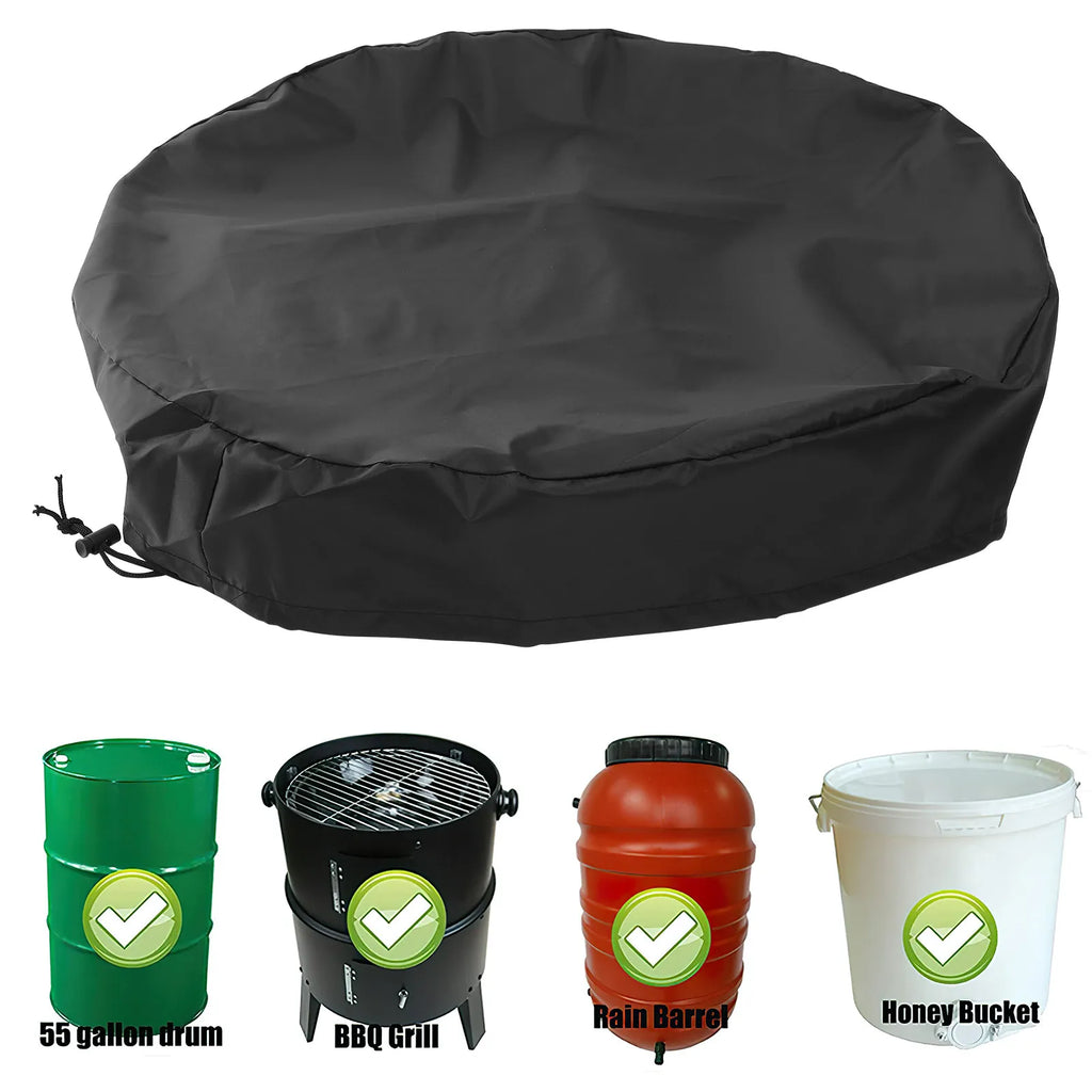 Oxford Cloth Rain Barrel Cover Reusable Protective Seal for Outdoor Water Bucket Cover Adjustable Drawstring Suitable for 55 Zpaxo