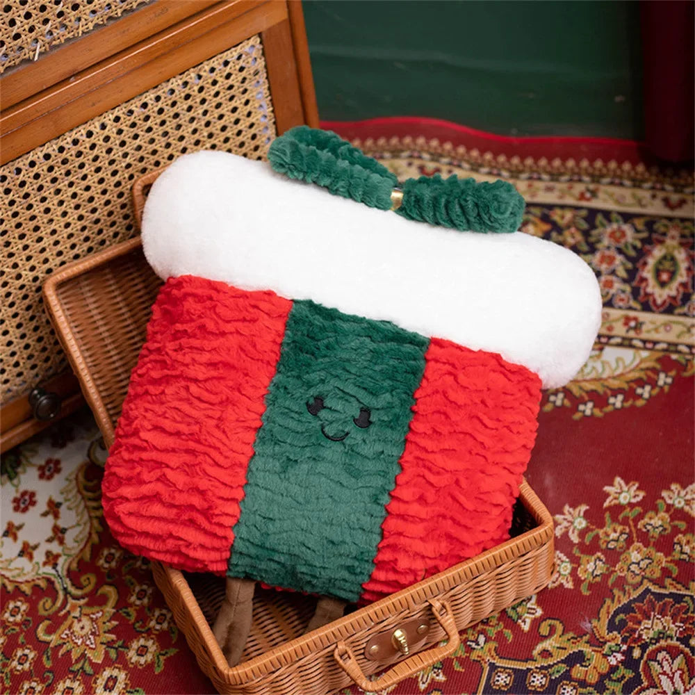 Christmas gift gingerbread man holiday gift box Christmas tree plush doll INS cute comfortable sofa pillow decoration cushion Zpaxo Christmas Box 30cm