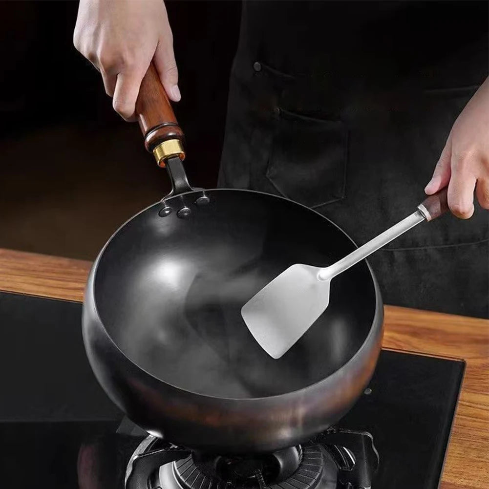 Handmade Forging Non-stick Pan 20 Household Stir Fry Stew Pot Flat