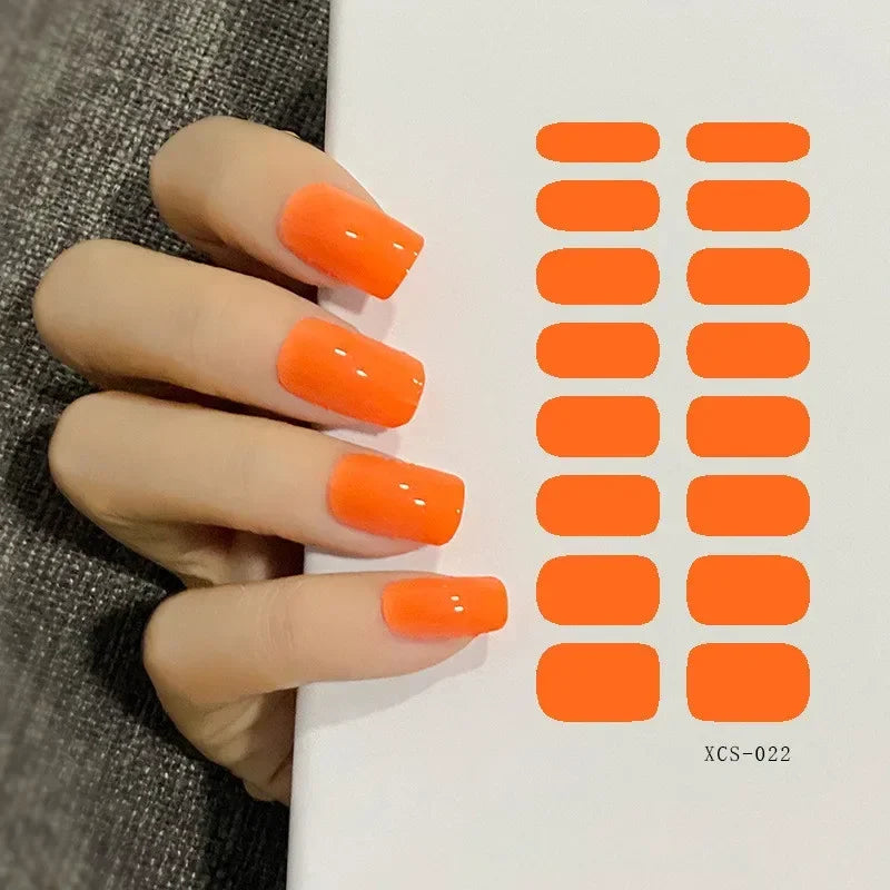 53 Colors Nail Polish Stickers Pure Color Strips Waterproof Adhesive Nail Full Sticker Environmental Protection DIY Nai Stickers Zpaxo XCS-022