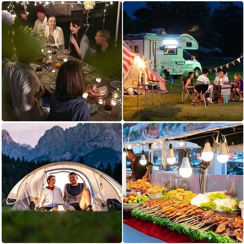 Solar & USB LED Camping Bulb – Portable Outdoor Emergency Light