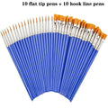 20-Piece Paint Brush Set – Hook Line & Flat Tip for Art & Crafts