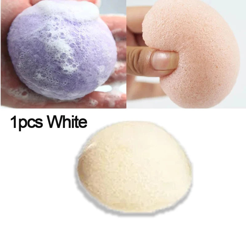 1 Face Round Makeup Remover Tools Natural Konjac Facial Cleansing Zpaxo 1pcs White