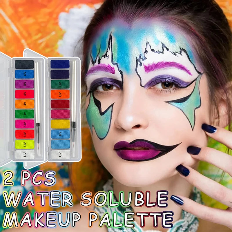 10 Colors UV Luminous Face Body Paint Palette Makeup Non-toxic Zpaxo