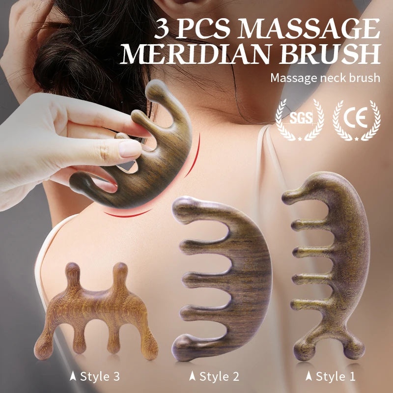 Sandalwood Nose and Face Facial Massager Comb Massage Hair Brush Women Spa Anti Cellulite Neck Skin Care Wooden Comb Beauty Tool Zpaxo