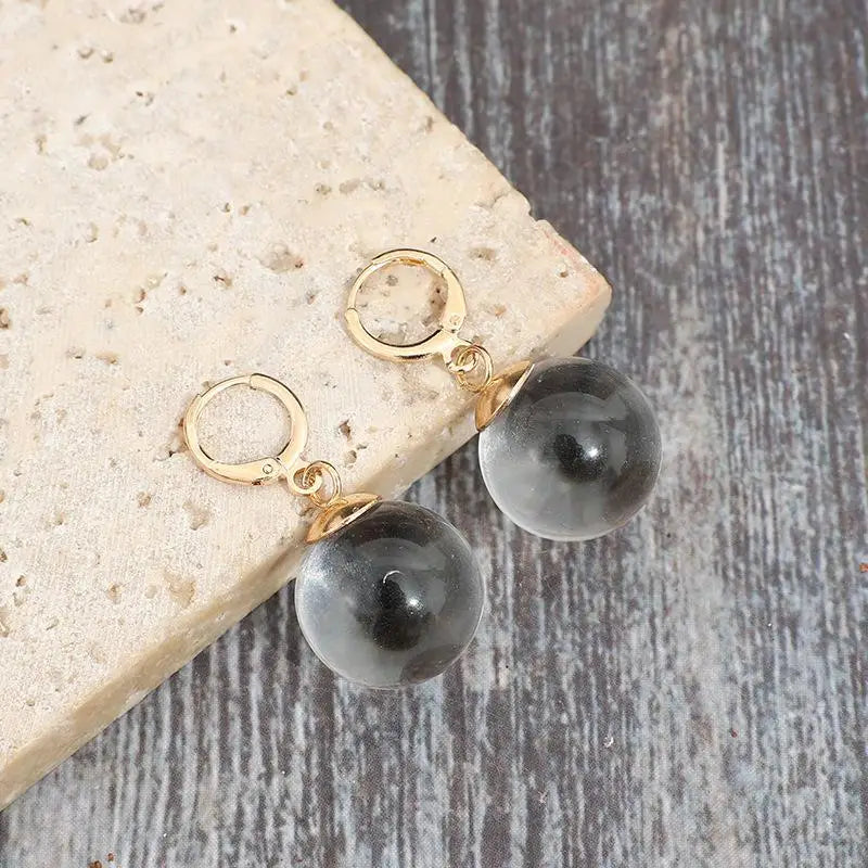 Spherical Glass Dangle Earrings – Women's Fashion Drop Earrings