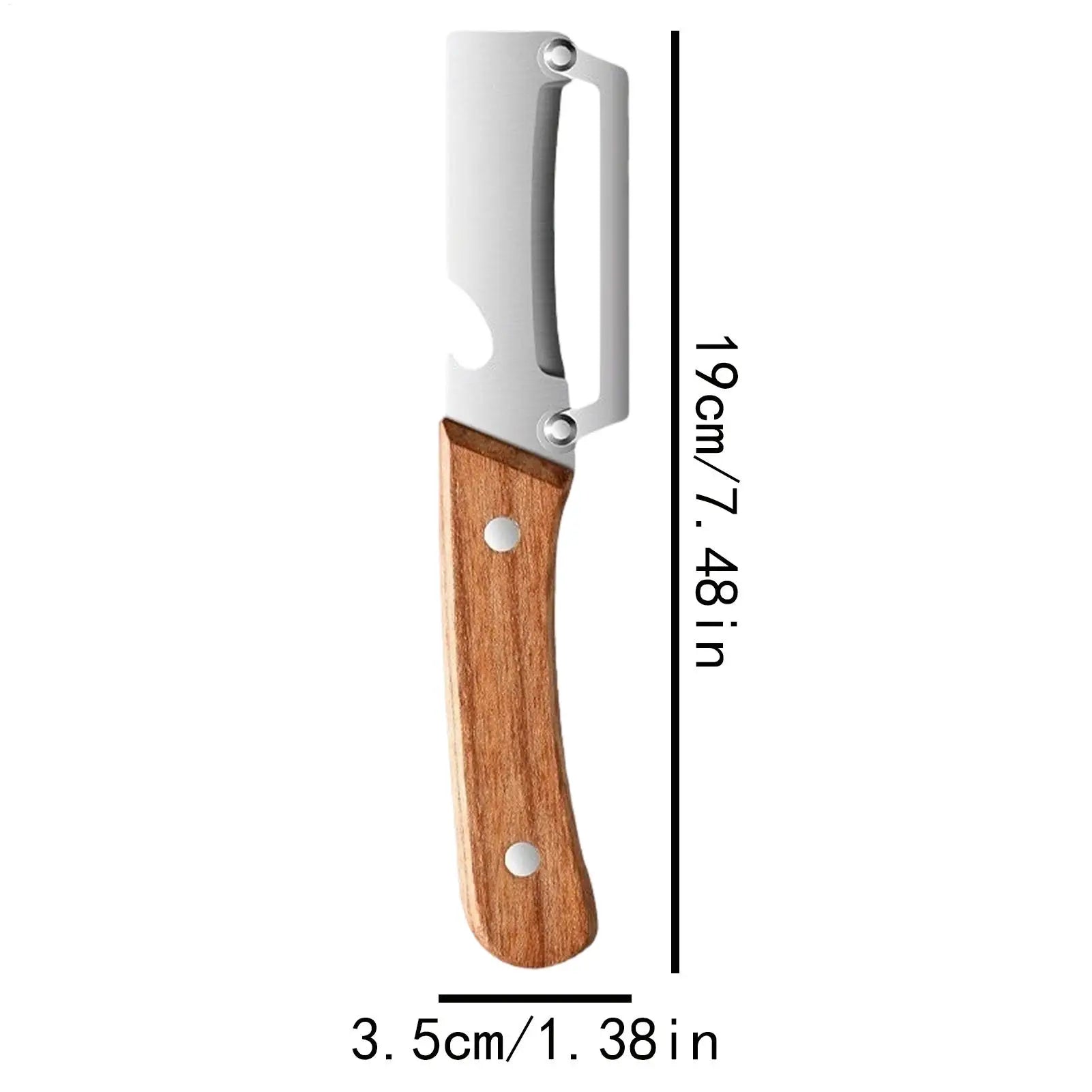 Kitchen Peeler Stainless Steel Multi-Function Kitchen-Specific Peeler for Slicing Fruit and Vegetables with Wooden/ Steel Handle Zpaxo