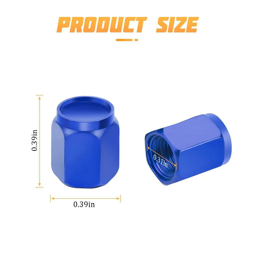 Aluminum Hex Tire Valve Stem Caps – Set of 4, Universal Fit