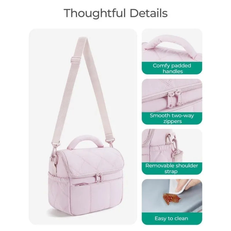 Hot Soft Lunch Bag, Tasi Long Thread Sewn, Waterproof, Ice Bag, Multi-functional Handheld Cross-body Insulated Bag Zpaxo