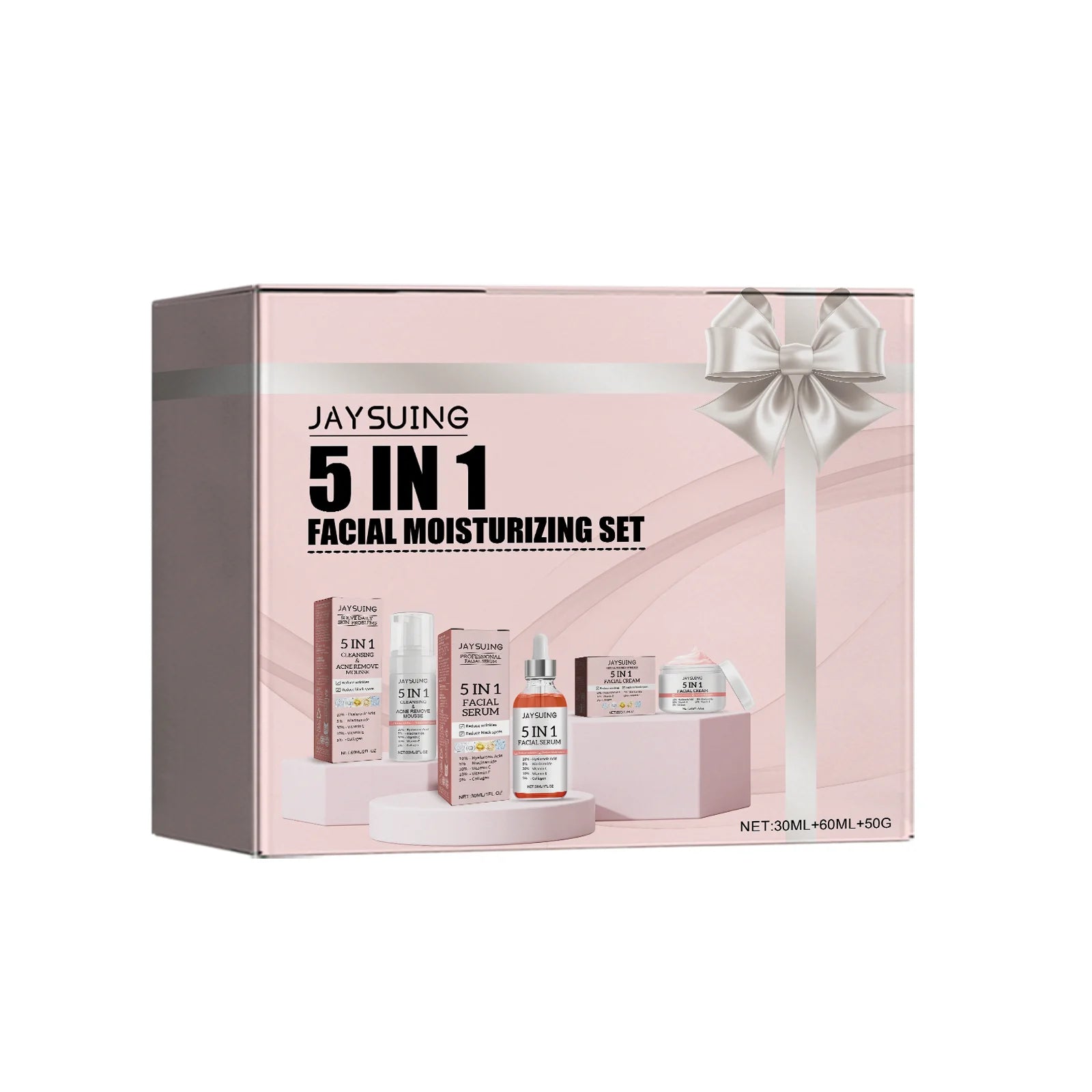 Jaysuing 5-in-1 Collagen Facial Kit – Hydrate, Brighten & Firm Facial Skincare Set Zpaxo 1 set 1 set