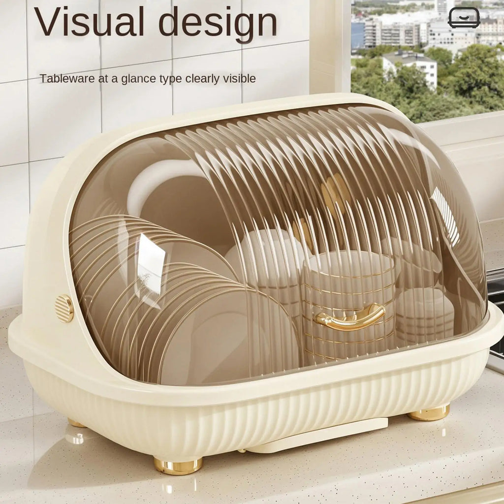 Dish Drying Rack Transparent Dust Prevention Kitchen Container