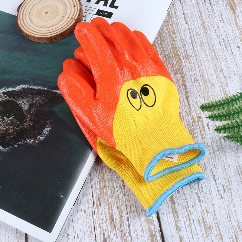 Pair Breathable Children Garden Glove Durable Waterproof Protective