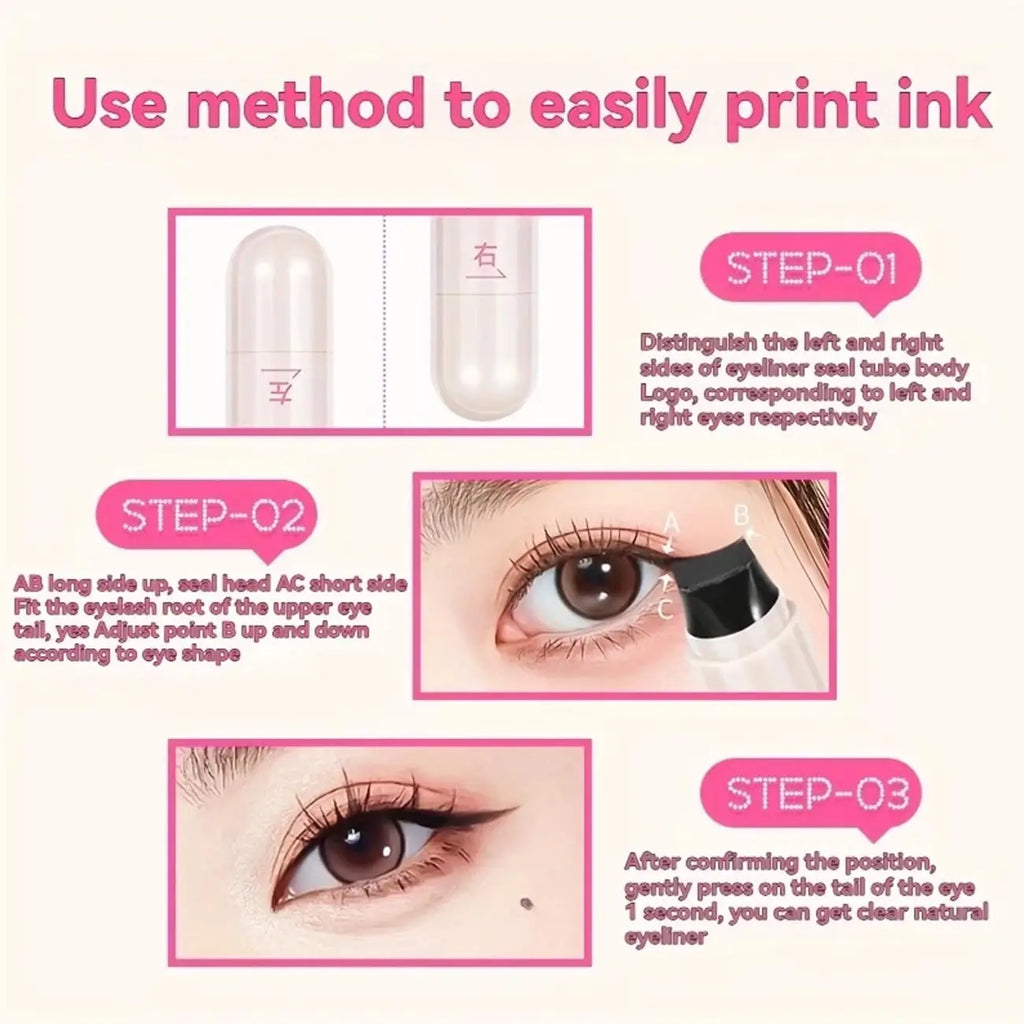 Dual-head Rotatable Eyeliner Stamp Integrated Waterproof Long Wear