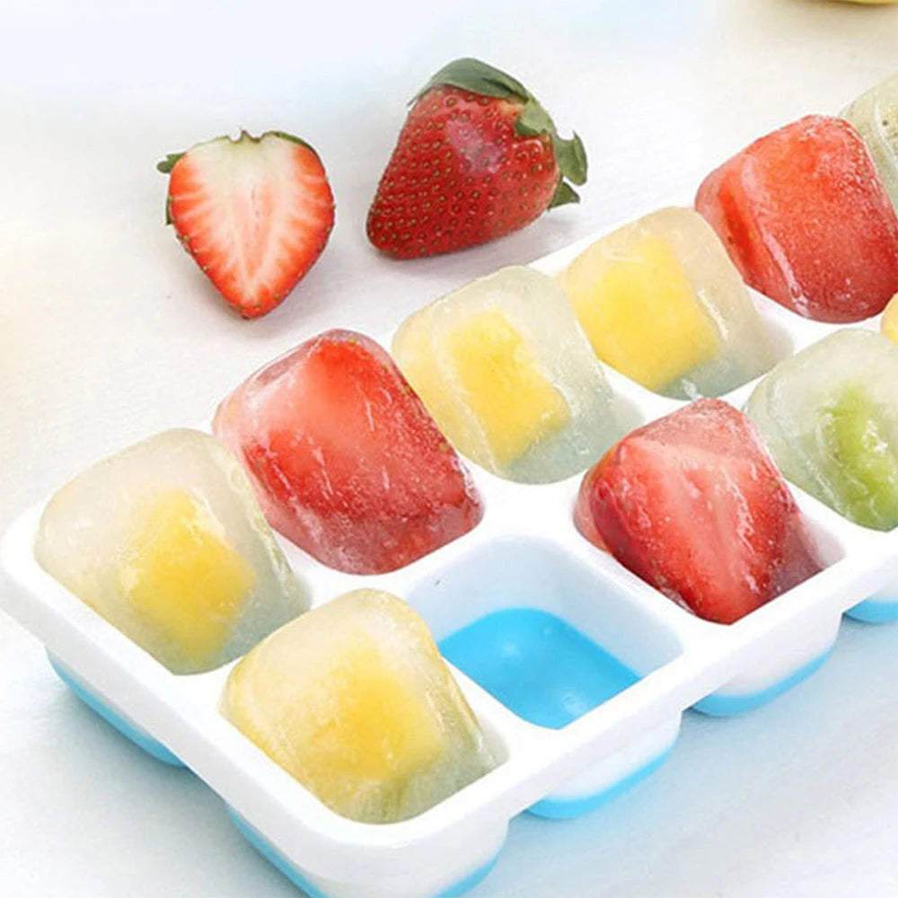 1PC Ice Cube Tray 14 Grid Silicone Ice Cube Mold With Removable Lid Ices Maker Kitchen Gadget Bar Tools Zpaxo