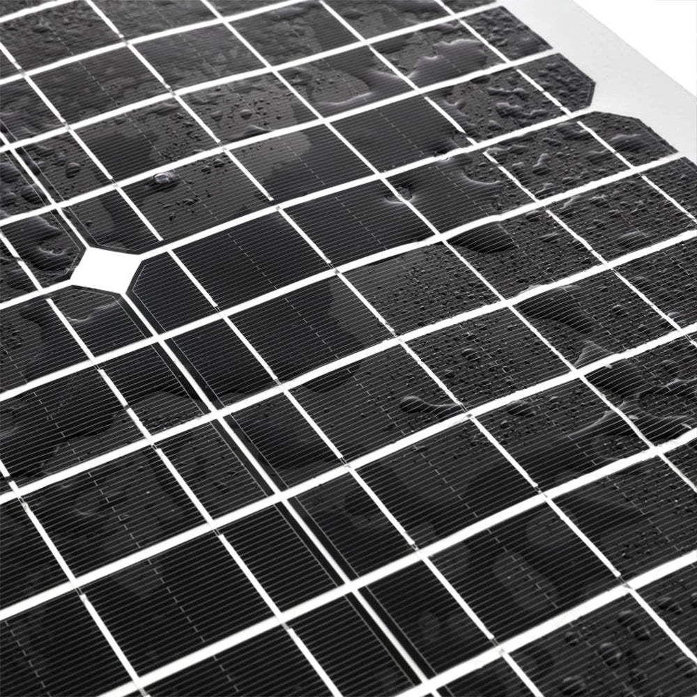 50W Flexible Solar Panel Ultra-Thin 2mm Bendable IP67 Waterproof PV Outputs Stick-On Any Surface Perfect for Curved Roofs Zpaxo