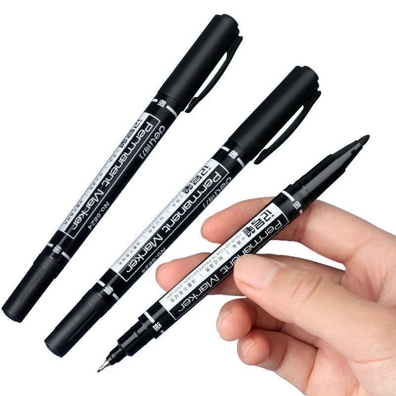 Double Headed Marker Pen Oily Permanent Markers Pens Fine Point Zpaxo